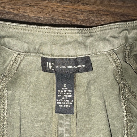 INC International Concepts Olive Green Lace Jacket - Picture 2 of 6